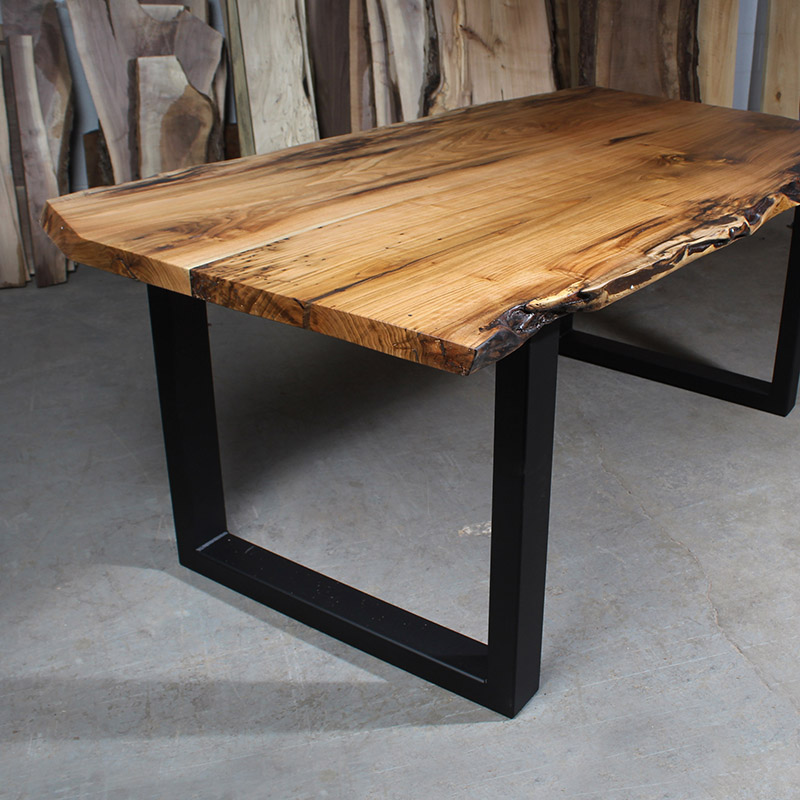 Butternut Live Edge Dining Table U Legs - Anglewood Live Edge Custom ...