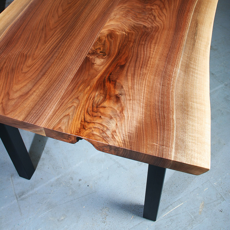Walnut Live Edge Glue Up Dining Table Anglewood Live Edge Custom