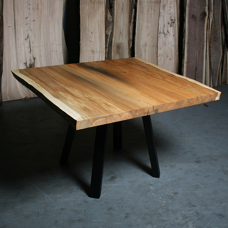 Maple Live Edge Square Dining Table