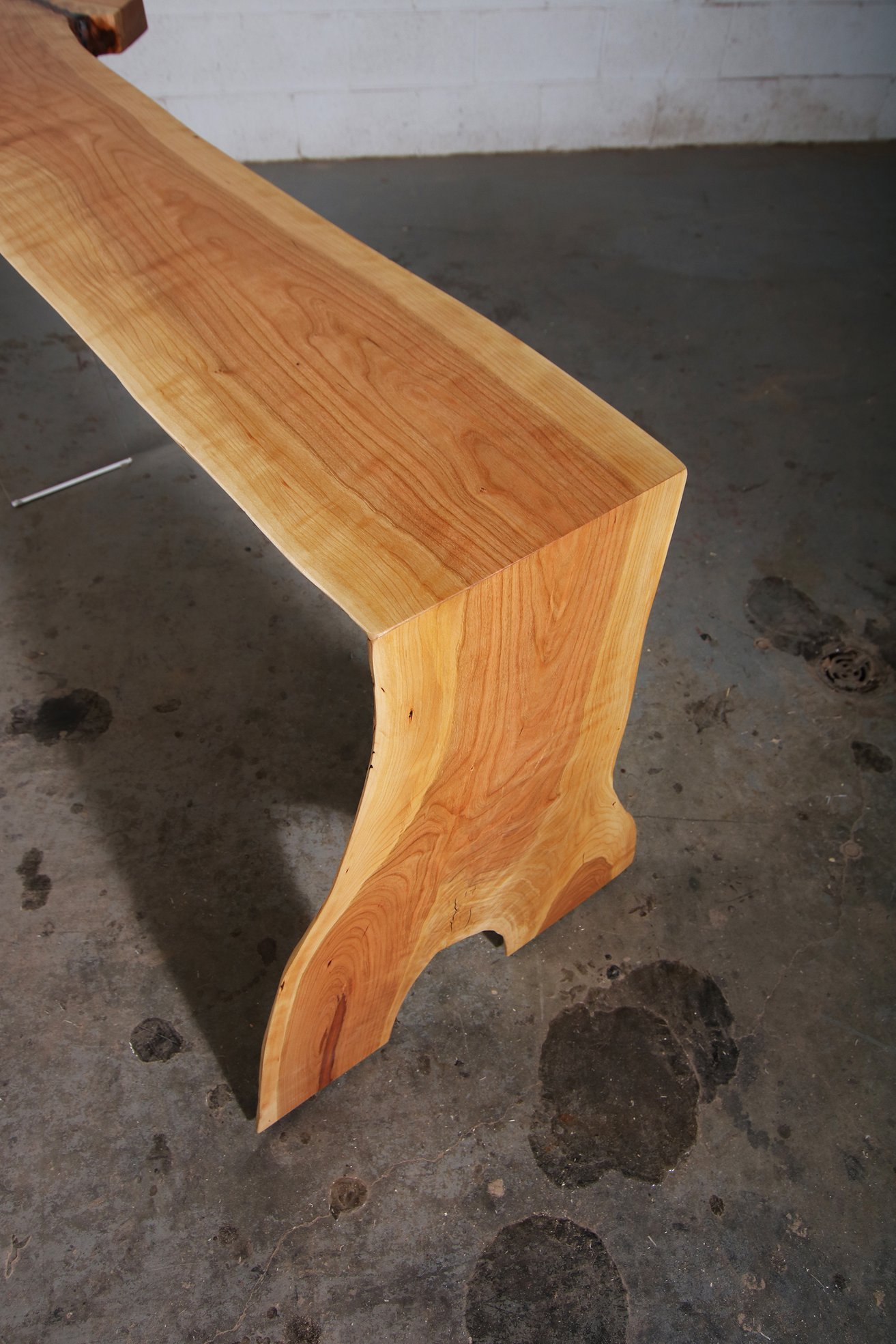 Cherry Waterfall Live Edge Console Table