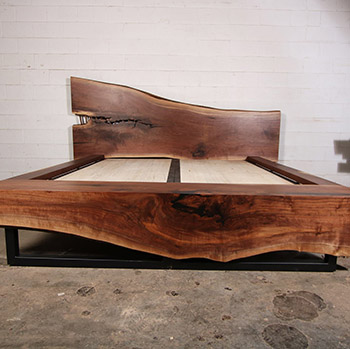 Live Edge Walnut King Size Bed