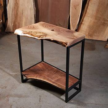 Live Edge Walnut Vanity with Shelf