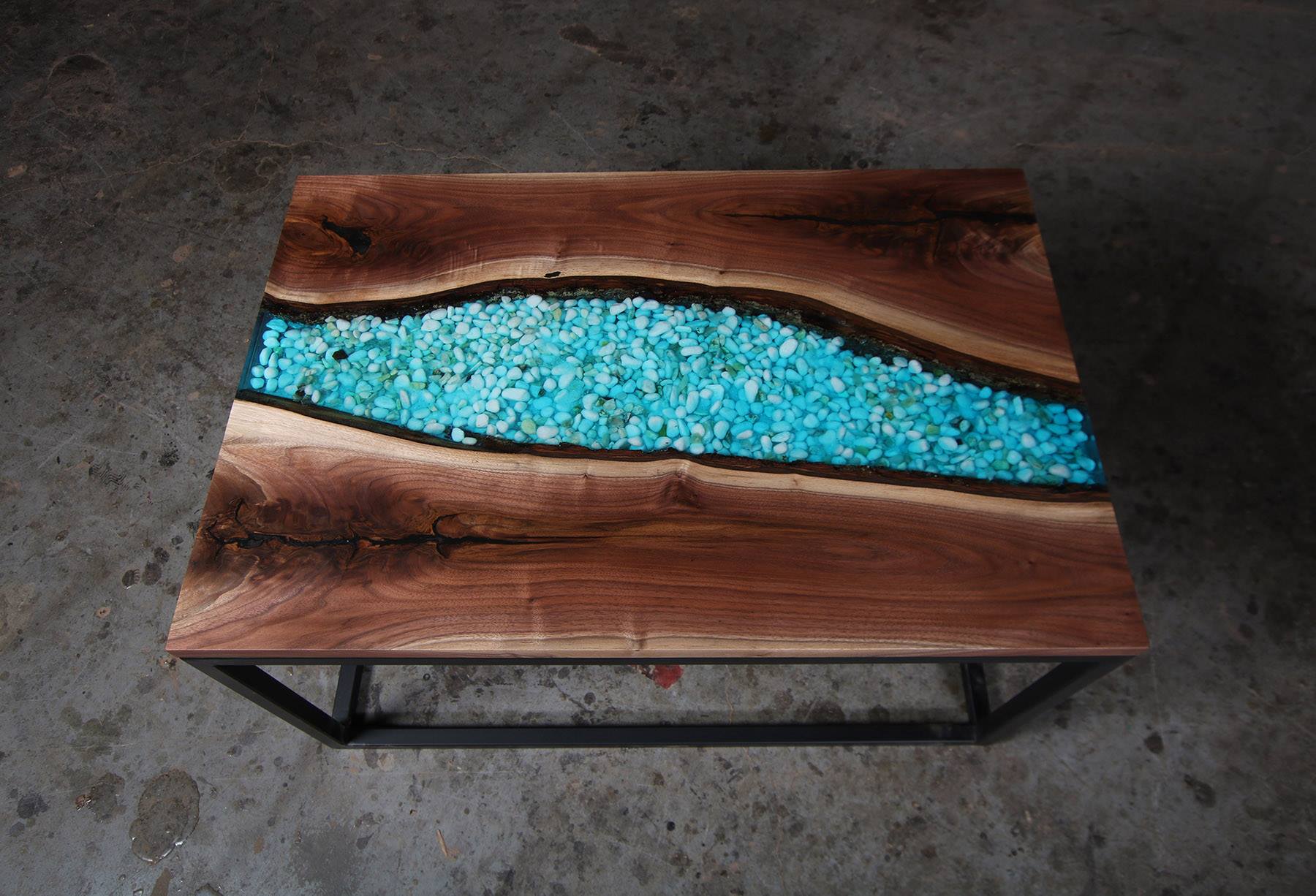 Wood Epoxy River Coffee Table - River epoxy table round small coffee