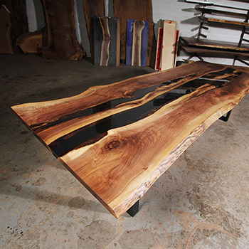 Walnut Live Edge Dining River Table