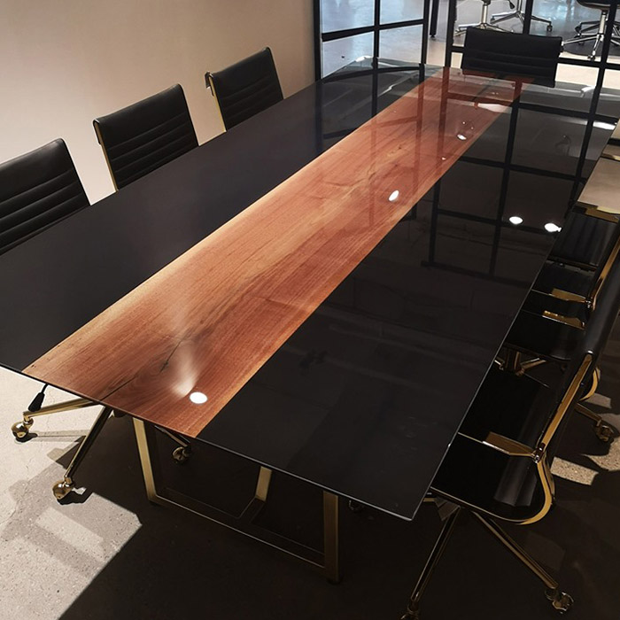 Black Epoxy Boardroom Table