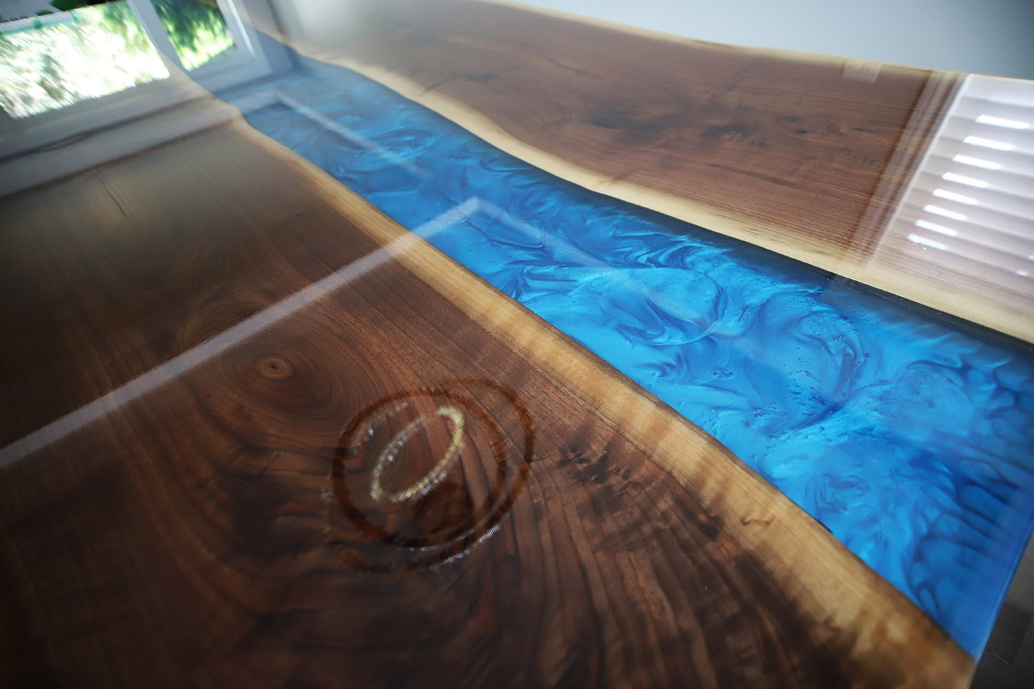 River Dining Table with Epoxy Top Coat 