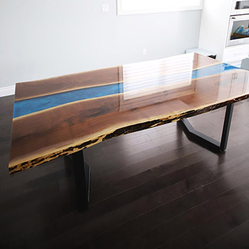 River Dining Table with Epoxy Top Coat