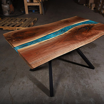 Walnut Dining River Table with "K" shaped legs