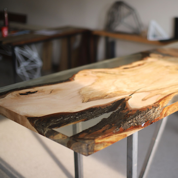 Maple Counter Casted in Clear Epoxy