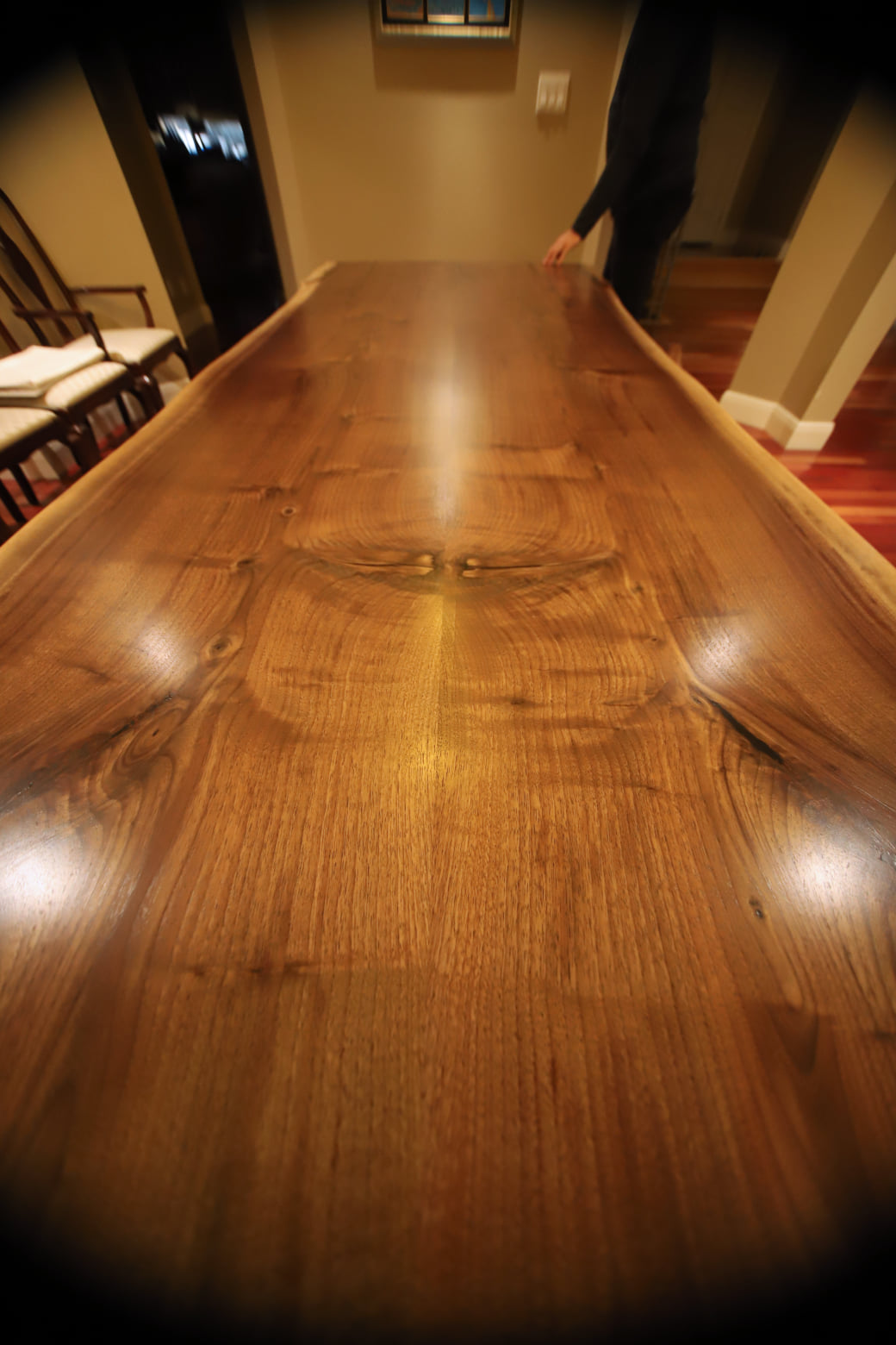 Bookmatched Walnut Dining Table and Bench