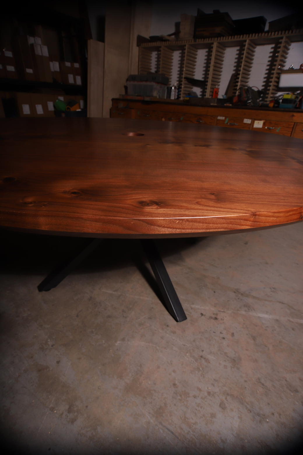 Round Walnut Boardromm Table