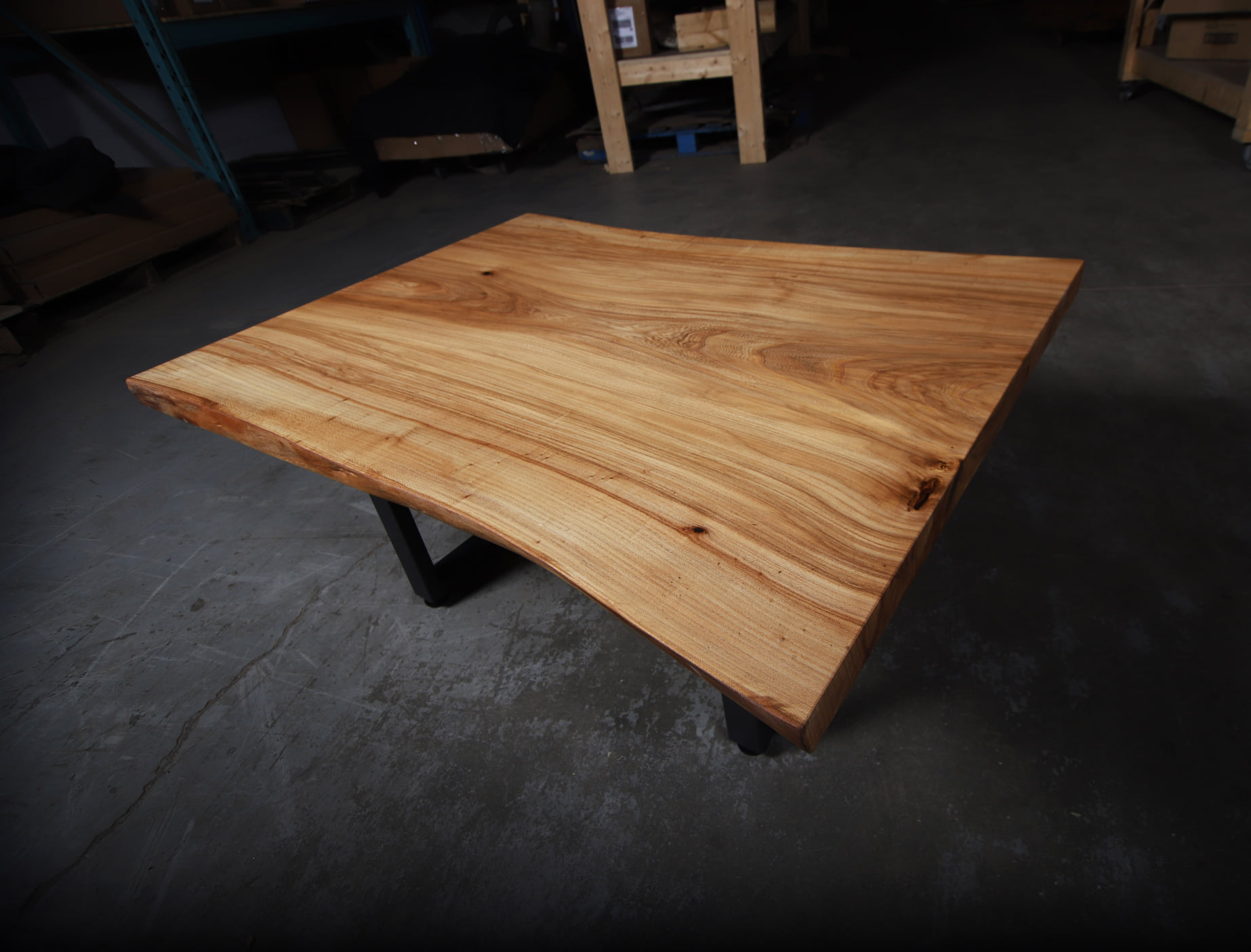 Single Slab Elm Dining Table and Coffee Table