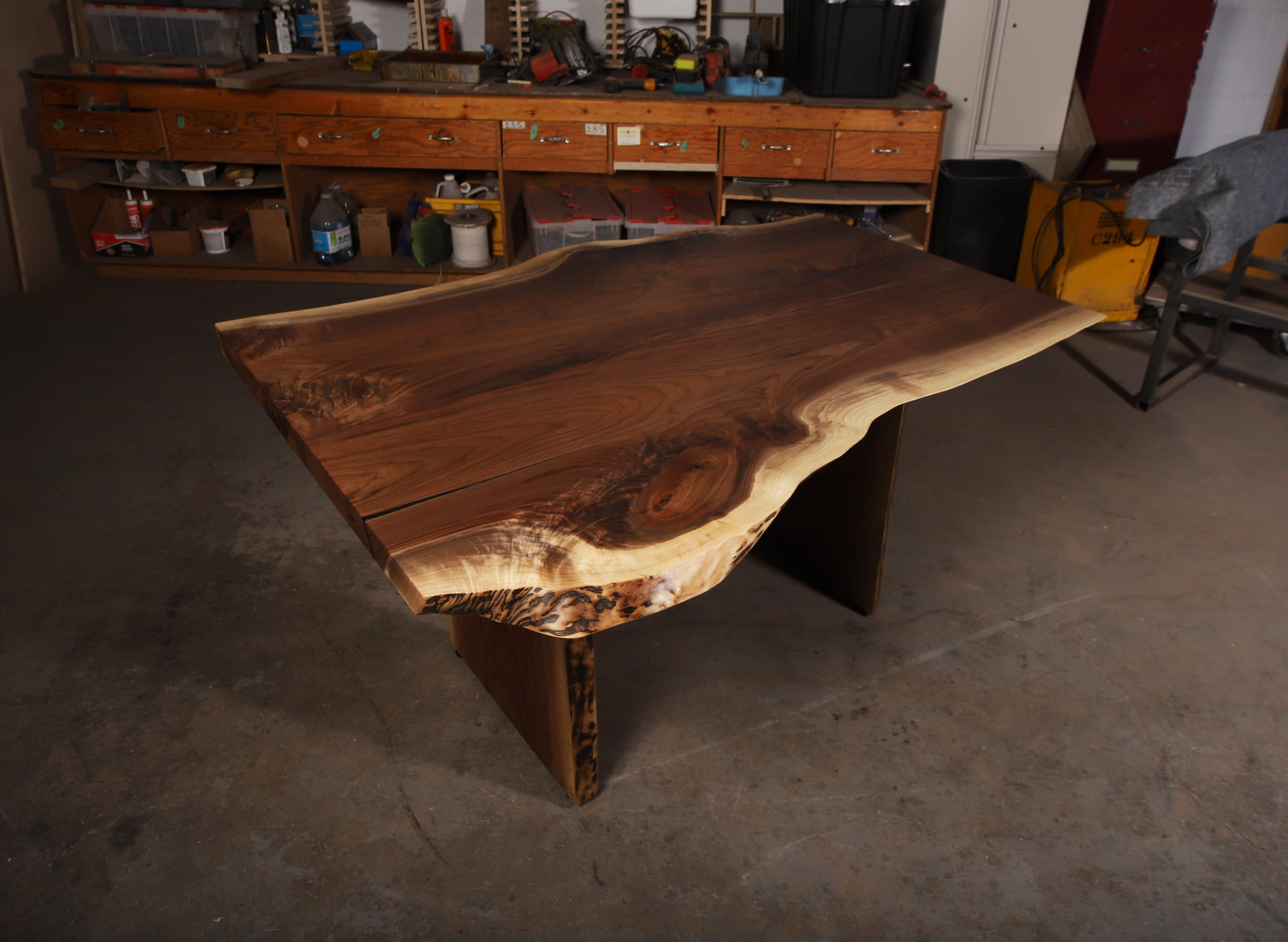 Walnut Kitchen Table with Wooden Legs