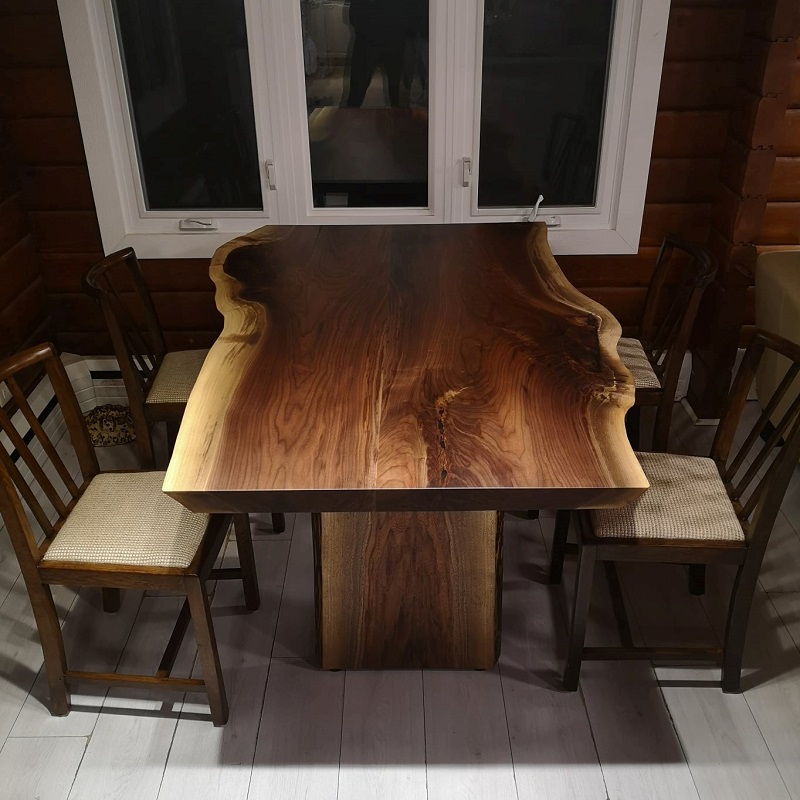 Walnut Kitchen Table with Wooden Legs