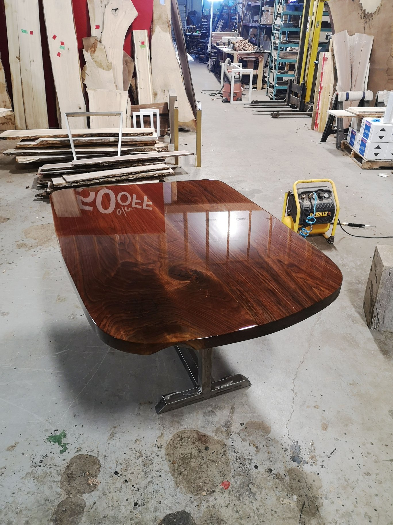 Kitchen Table with Floodcated Walnut Top