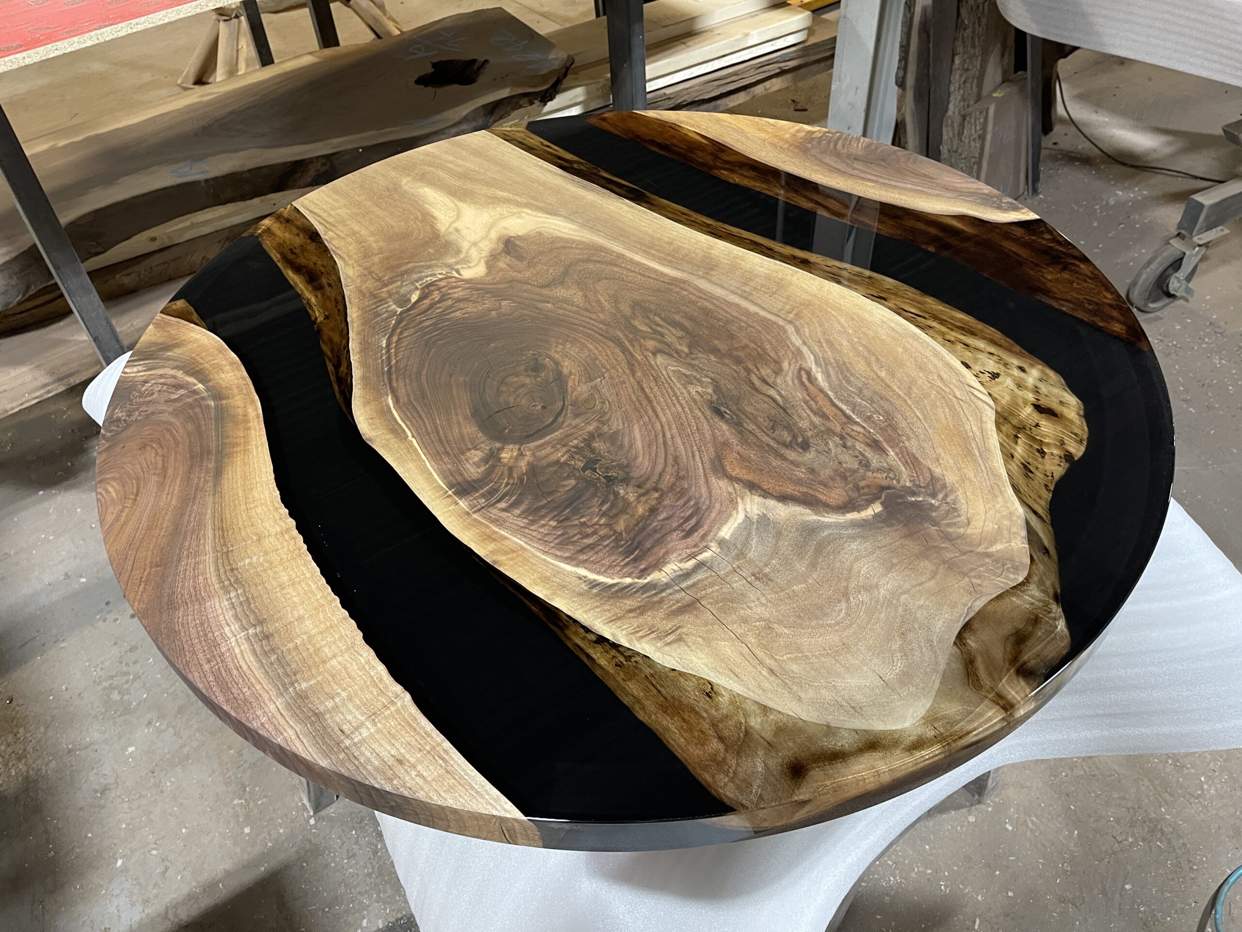 Walnut Counter Extension with Gold Plated Legs - Anglewood Furniture