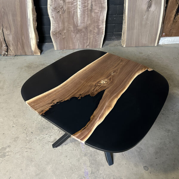 Oval Kitchen Dining Table - Black Epoxy