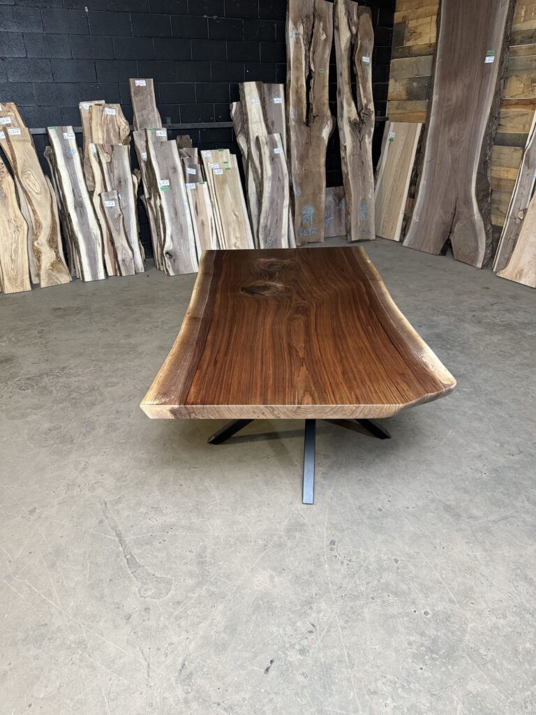 Walnut Dining Table Live Edge – Truly Unique Corner - side view