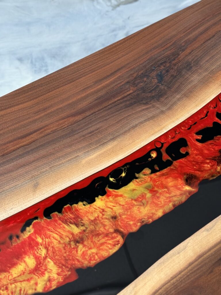 Epoxy Coffee Table - Dark Lava - Rubio Finish - great color assemblage