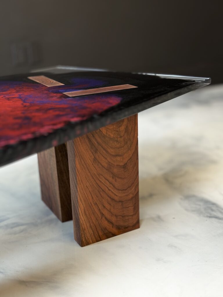 Stylish & Versatile Table - Table Top Epoxy - perfect mix of classic wood and modern design