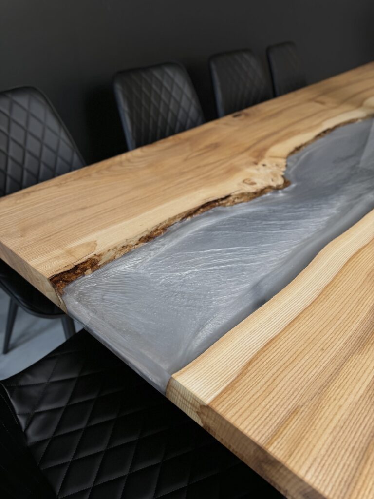 Conference Room Table - Ash & Clear Epoxy - perfect finish
