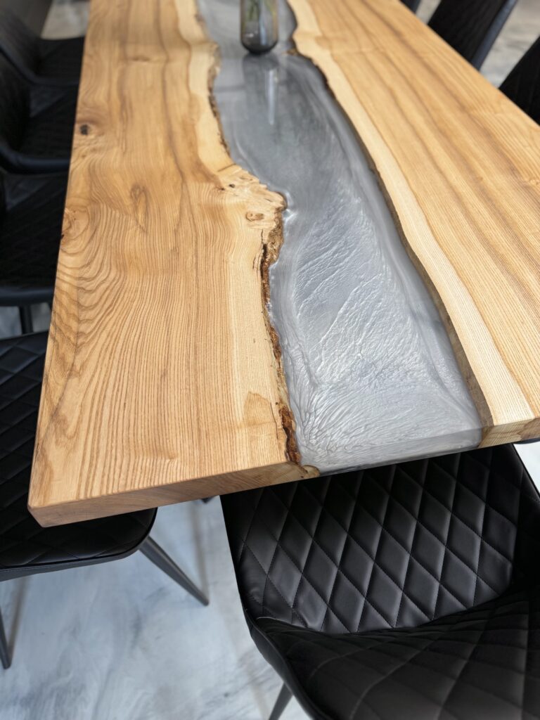 Conference Room Table - Ash & Clear Epoxy - beautiful natural wood lines