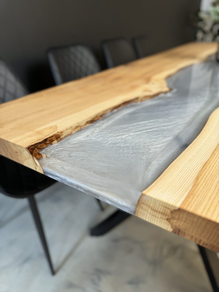 Conference Room Table - Ash & Clear Epoxy - perfect integration