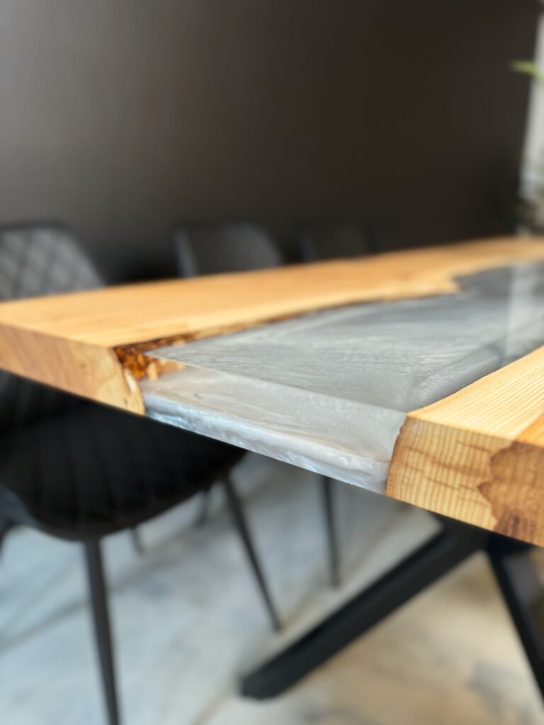 Conference Room Table - Ash & Clear Epoxy - thick and sturdy