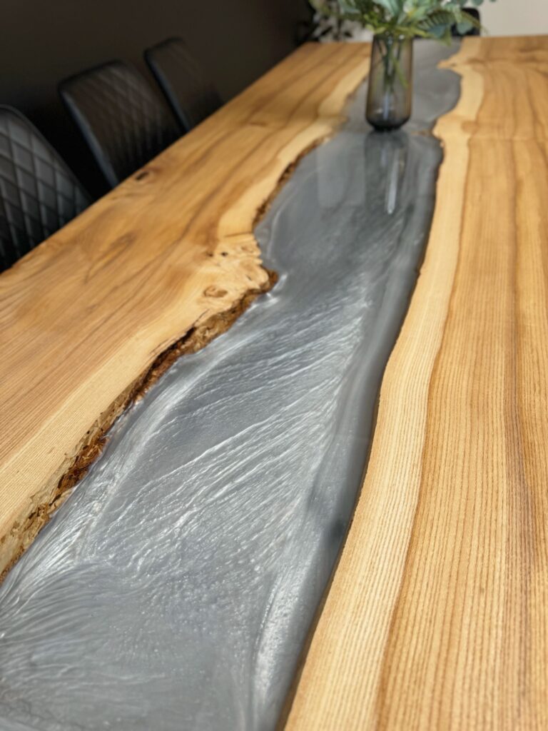 Conference Room Table - Ash & Clear Epoxy - mesmerizing look