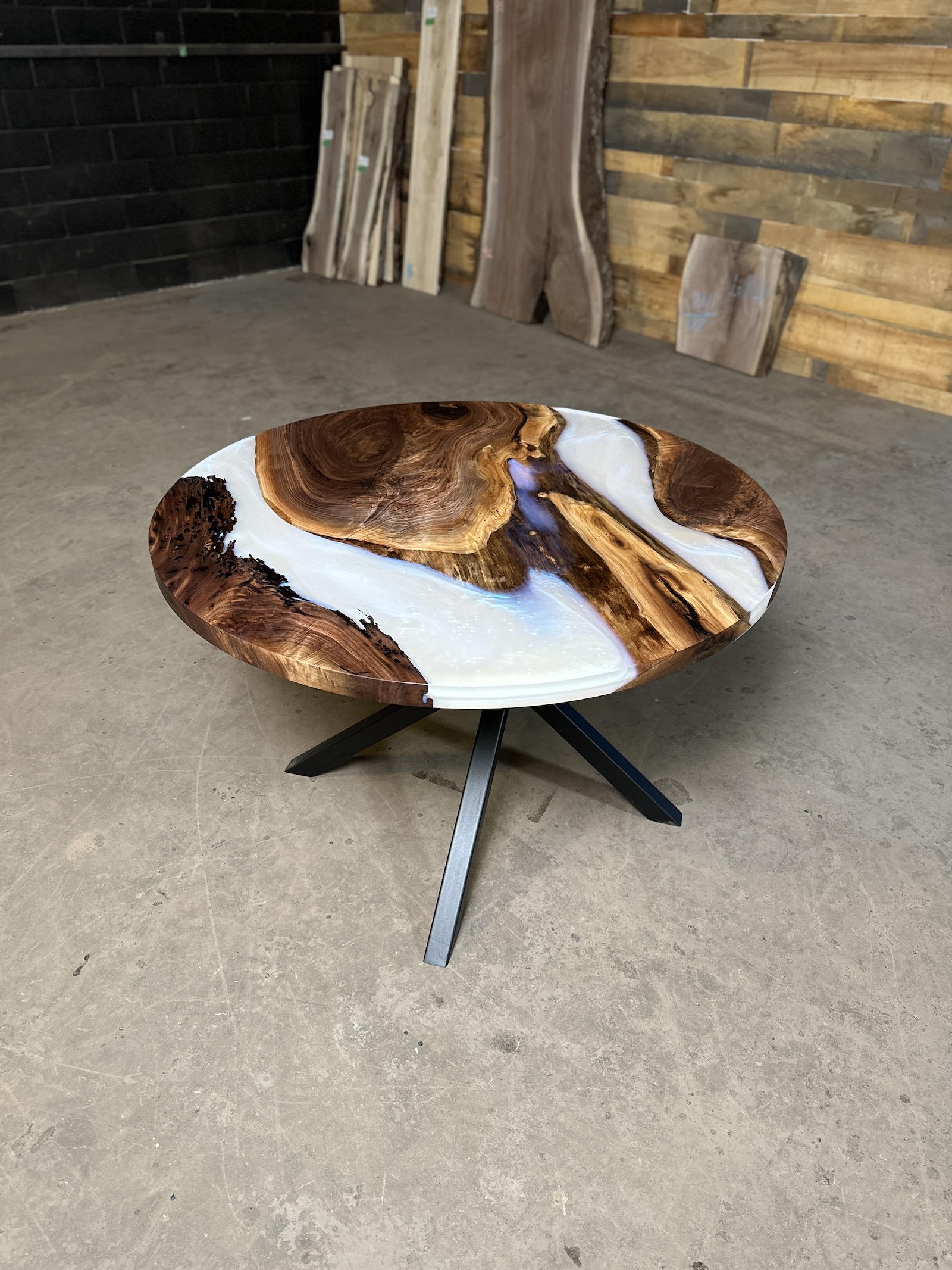 Round Kitchen Table - Pearl Walnut