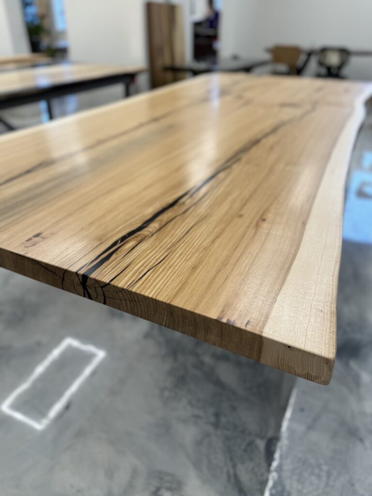 Live Edge Table - Hickory All Wood - smooth surface