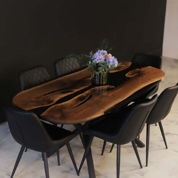 Oval Dining Table Canada - Black Tinted Epoxy