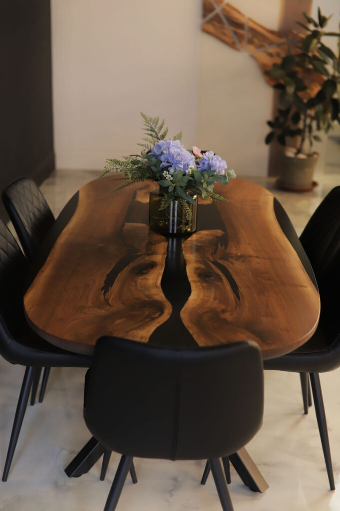 Oval Dining Table Canada - Black Tinted Epoxy - beautiful sight for kitchen or dining room