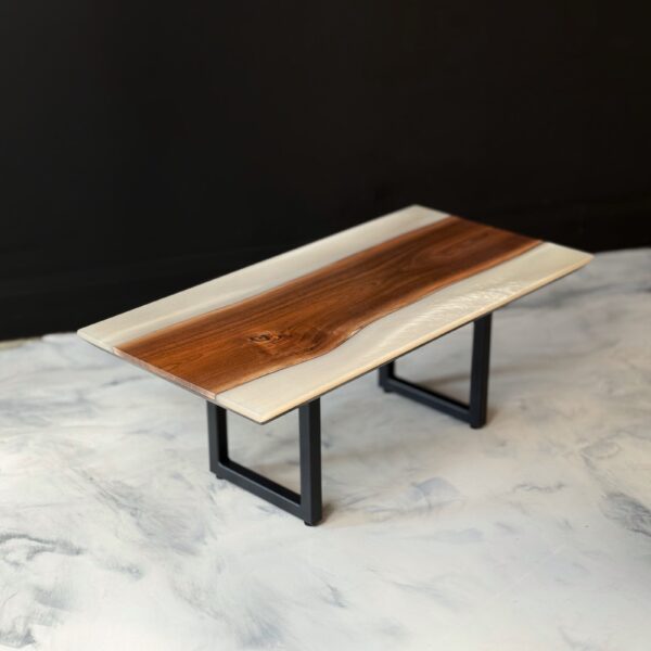 Wood Coffee Table Toronto - White Pearl Epoxy
