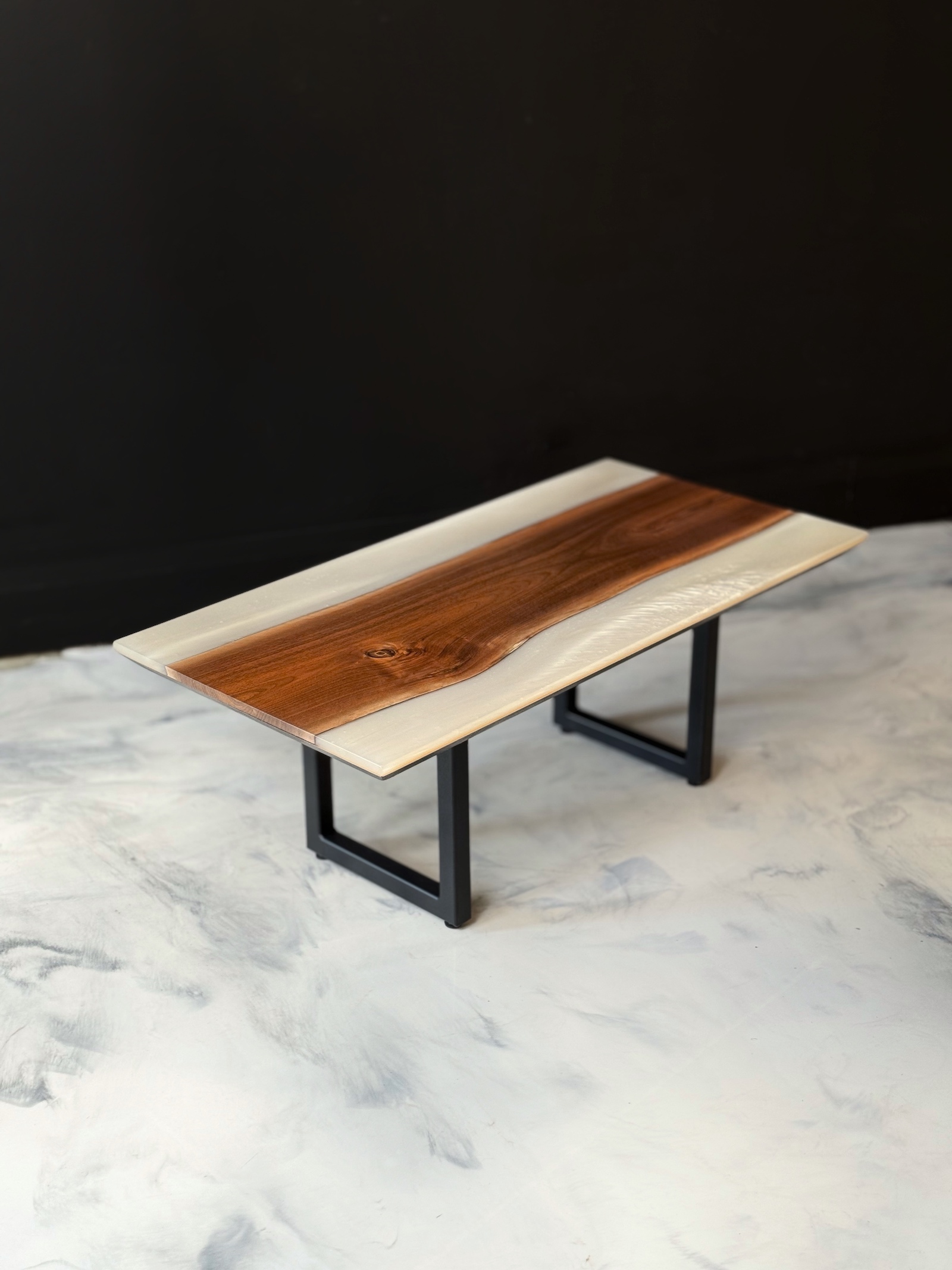 Wood Coffee Table Toronto - White Pearl Epoxy