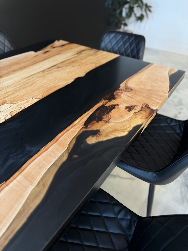 Color Contrast - Maple Table Dining Room - live edge details