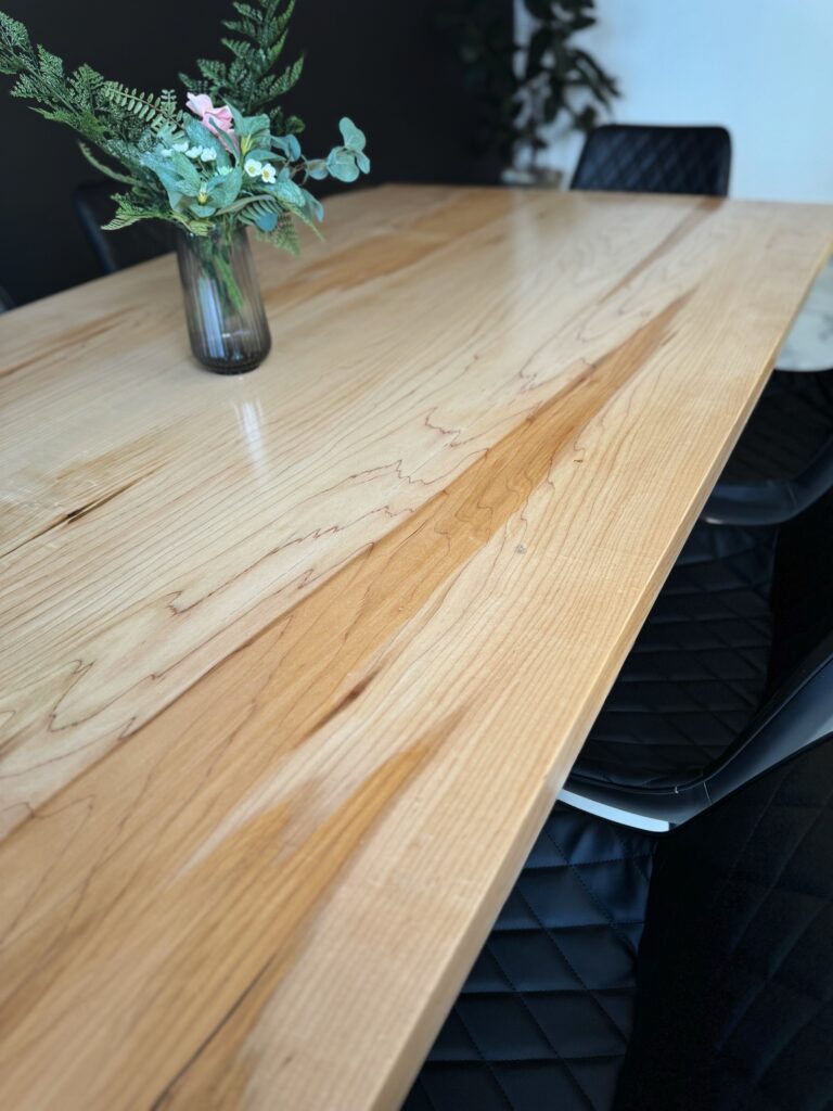 Maple Dining Room Table - All Wood - length view