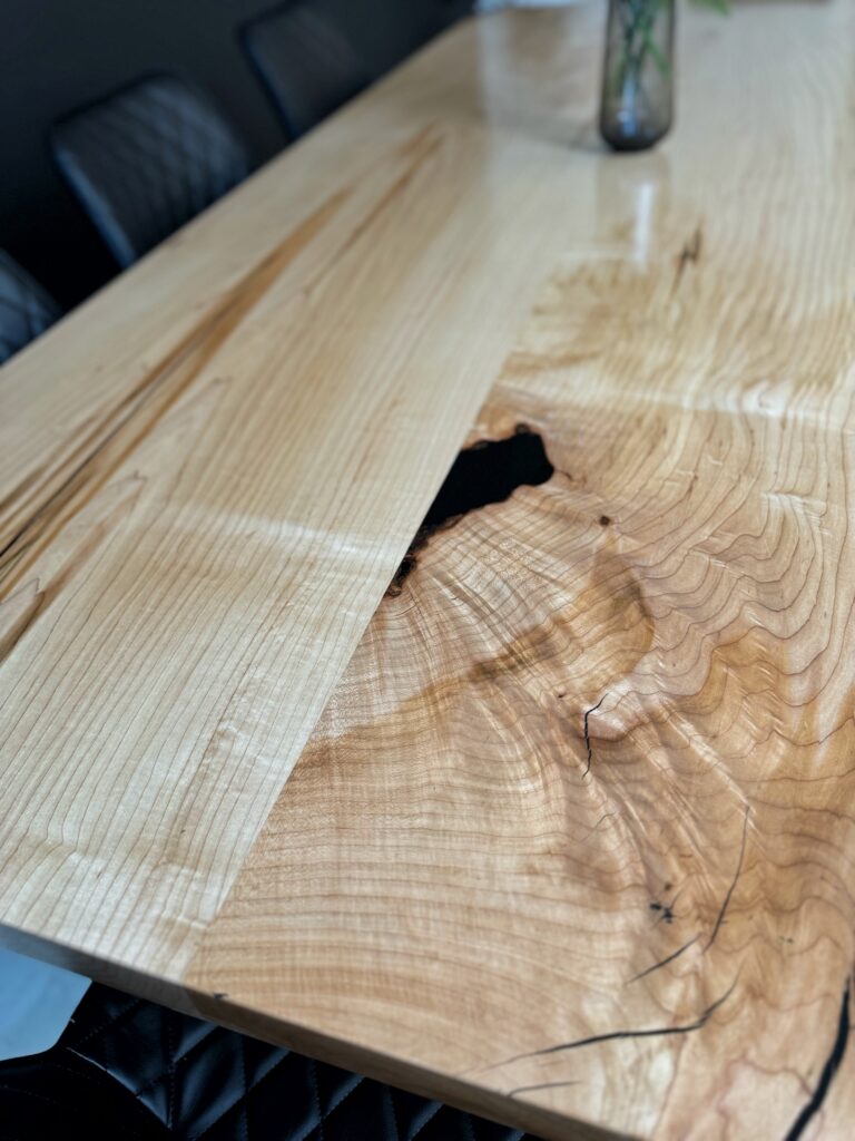 Maple Dining Room Table - All Wood - different tones of wood