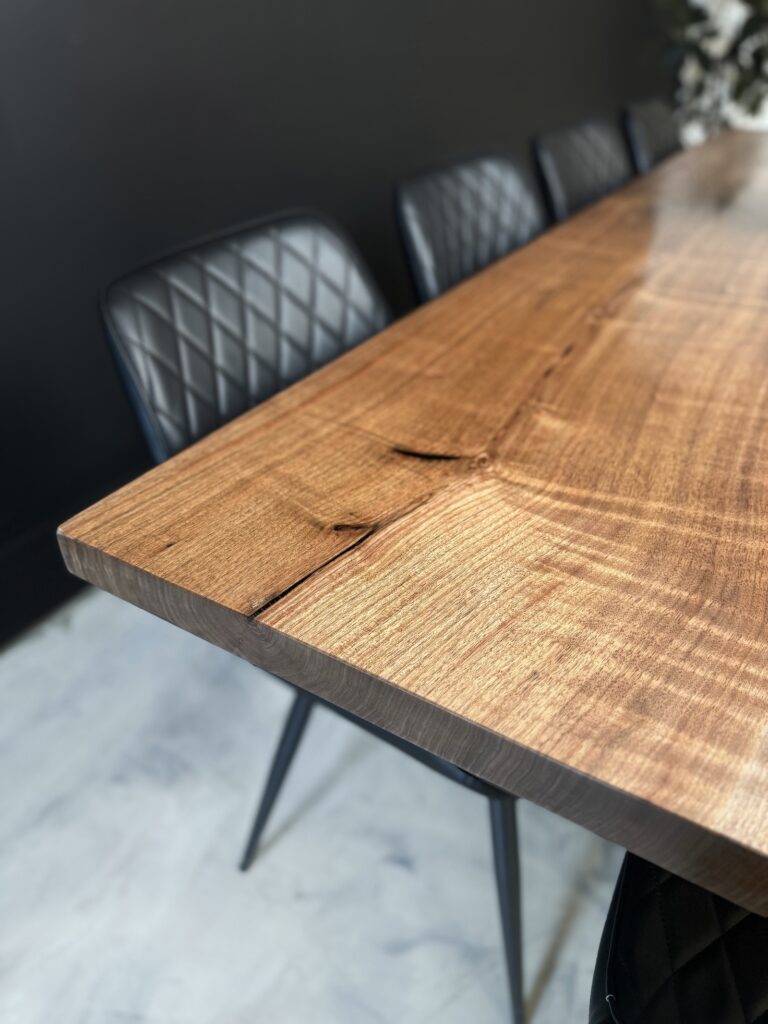 Dining Table Walnut & Black Epoxy - thick and sturdy