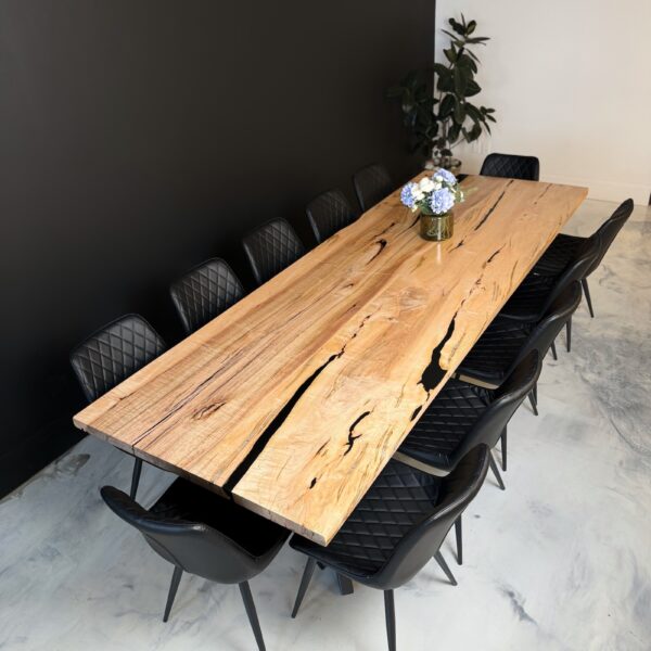 Solid Maple Dining Room Table - Black Epoxy