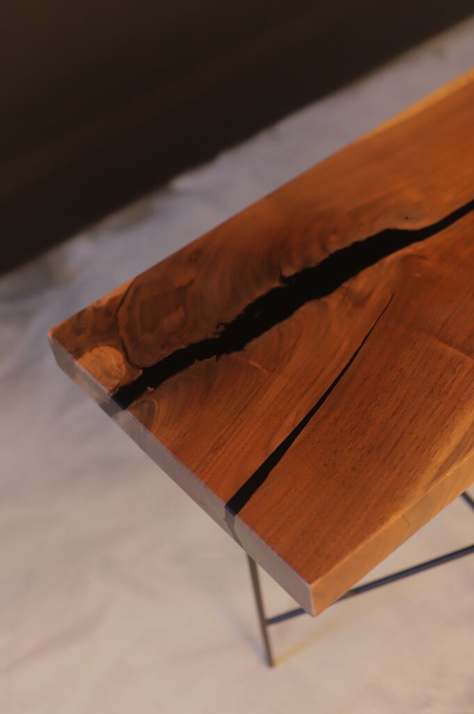 Rustic Wood Bench - Black Walnut - high attention to details