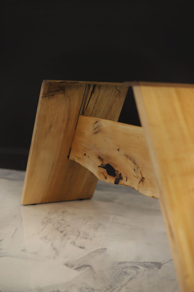 Maple Dining Table Legs - wood knot for a rustic touch