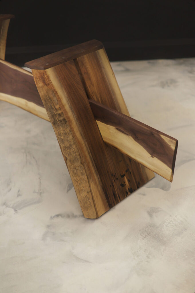 Live Edge Dining Table Legs - Walnut - rustic and timeless look