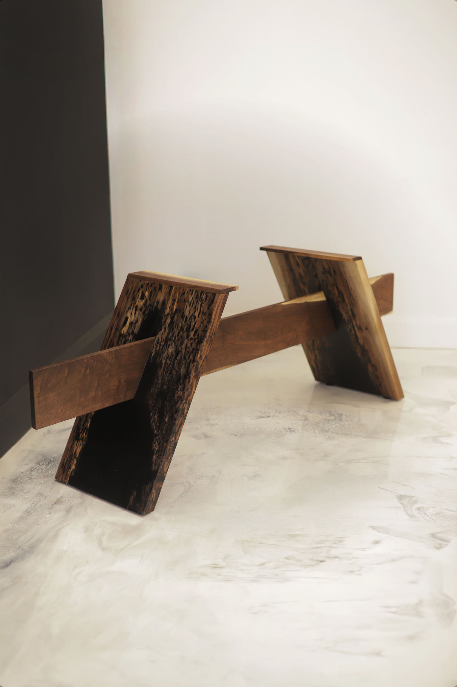 Angled Wood Legs for Tables - Dark Walnut