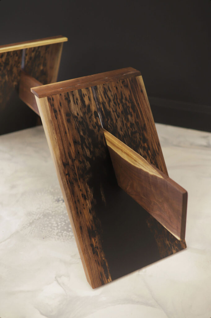 Angled Wood Legs for Tables - Dark Walnut - striking dark colours