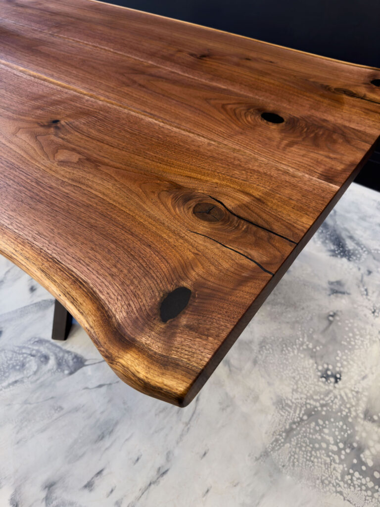 Dining Table Rustic – All Walnut Wood - Unique corner